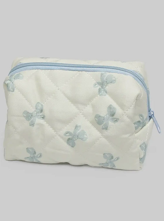 Trend Quilted Bow Makeup Bag In 2 Colors