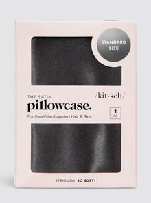  Kitsch Satin Pillowcase -Charcoal