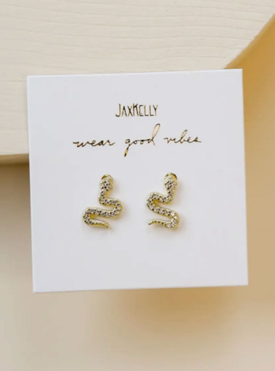 JaxKelly Pave Snake Studs