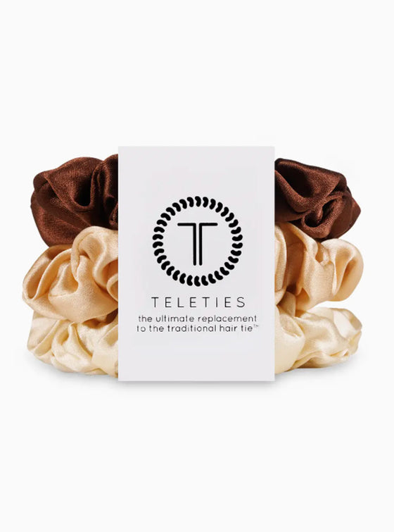 Teleties Large Silk Scrunchie Set In 2 Colors