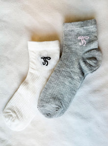  Bow Print Ankle Socks