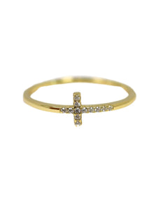  Bara Boheme Dainty Cross Pave Ring