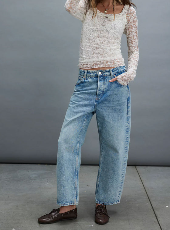 Free People Deep Trance Dropped Boyfriend Jeans