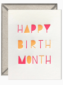  Happy Birth Month Card