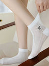 Bow Print Ankle Socks