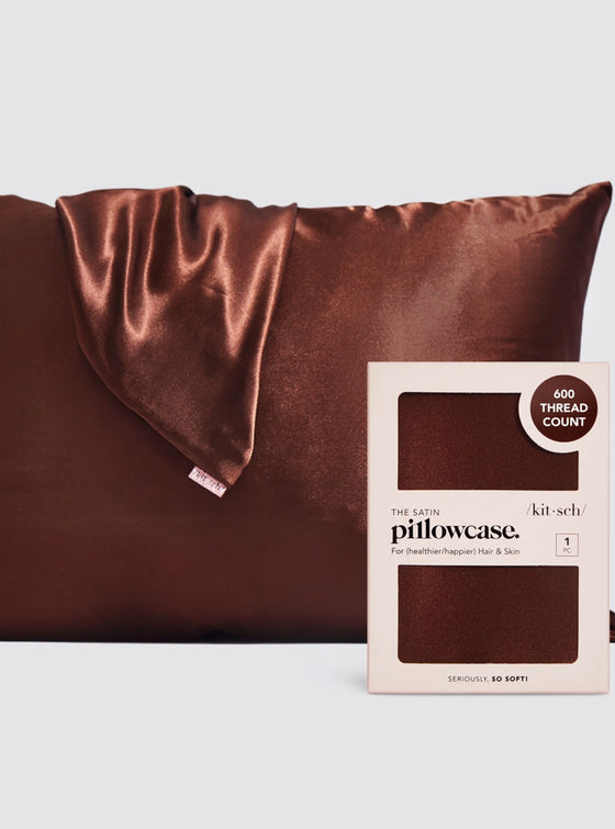 Kitsch Satin Pillowcase - Chocolate