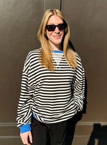  Free People Classic Striped Crew Neck In 2 Colors