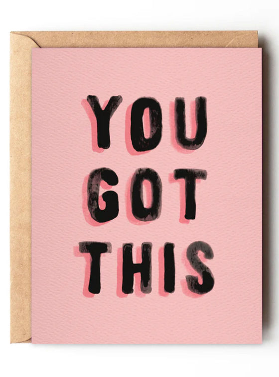 You Got This - Bold Pink Good Luck Card